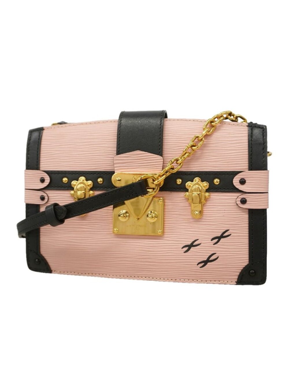 Louis Vuitton Shoulder Bag Epi Trunk Clutch Rose Ballerine
